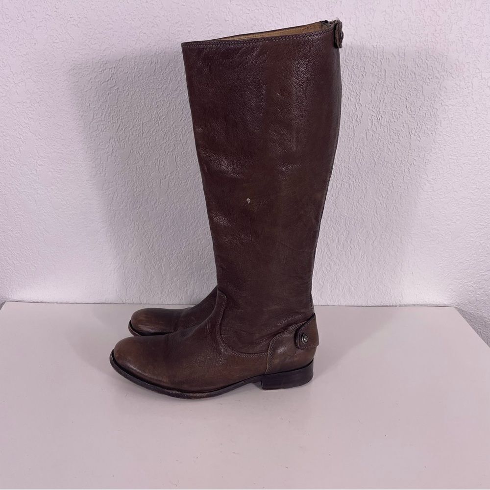 Frye Brown Leather Tall Riding Boots size 6 - Picture 1 of 8